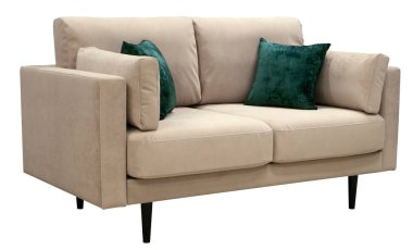 Beyaz arka planda izole kanepe. Kırpma yolu dahil