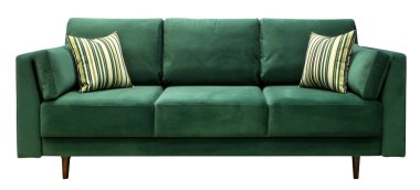 Beyaz arka planda izole kanepe. Kırpma yolu dahil