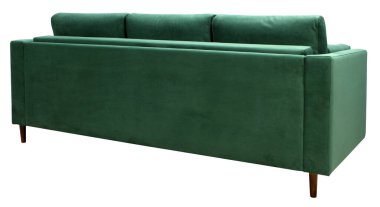 Beyaz arka planda izole kanepe. Arkadan bak. Kırpma yolu dahil