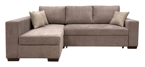Corner Sofa Isolated White Background Shabby Sofa Upholstery Including Clipping — Stock Photo, Image