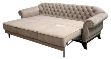 Beyaz arka planda izole kanepe. Kırpma yolu dahil