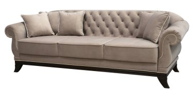 Beyaz arka planda izole kanepe. Kırpma yolu dahil