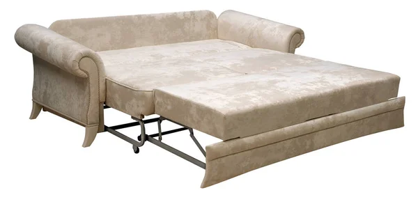 索法被白色背景隔离 包括快捷方式 这沙发是用来睡觉的 — 图库照片