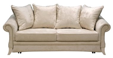 Beyaz arka planda izole kanepe. Kırpma yolu dahil.