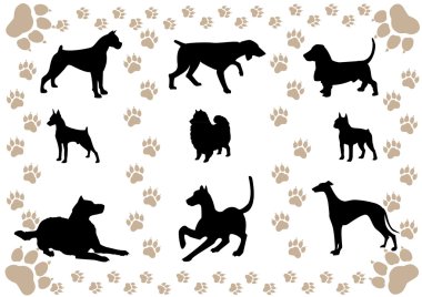 Köpekler siluetleri ile kapak