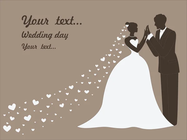 Wedding vector pictures, bride and groom — Stock Vector
