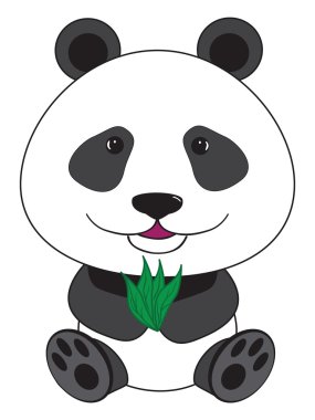 vektör karikatür çizim - oturan Panda