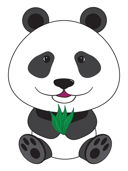 Cartoon vectorillustratie - zitten panda — Stockvector