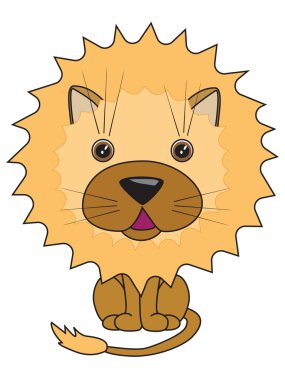 sevimli aslan bir vektör çizim