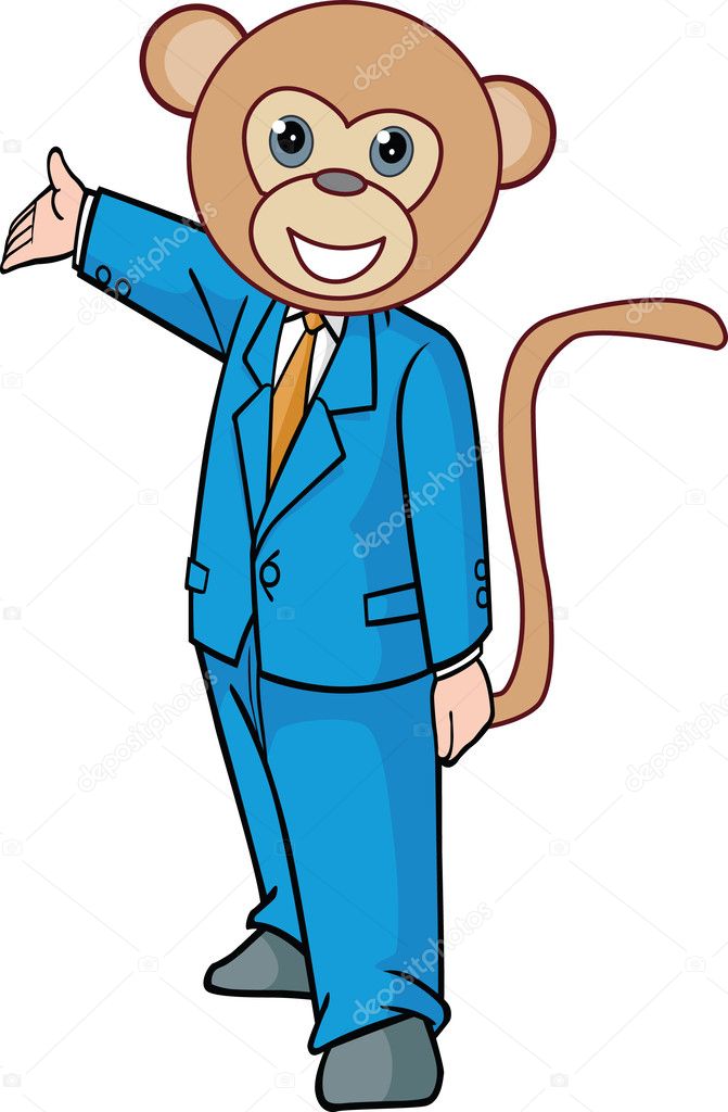vector illustration of a monkey businessman,