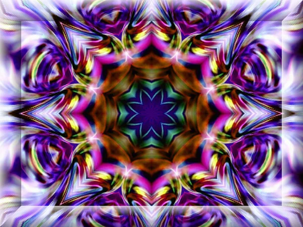 Geometric abstract ornament. Kaleidoscope. 3D Frame. A-0140. — Stock Photo, Image