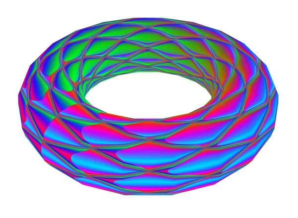 Verlichte ring. een prachtige harmonie van kleuren. 3D. a-0226. — Stockfoto