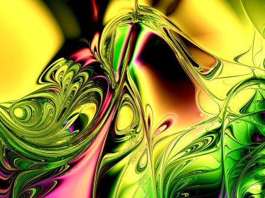     Gorgeous fractal colorful glass tiles in the style of comput clipart