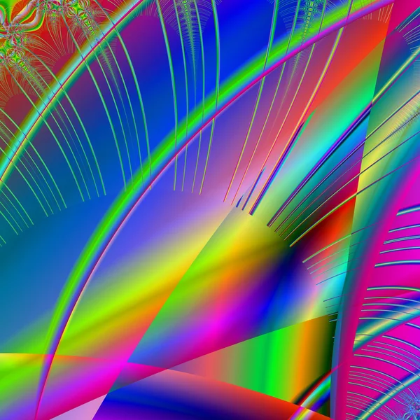 Gorgeous fractal colorful glass tiles in the style of computer g — Stock Photo, Image