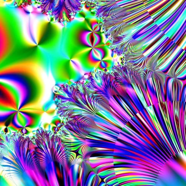 Gorgeous fractal colorful glass tiles in the style of computer g — Stock Photo, Image