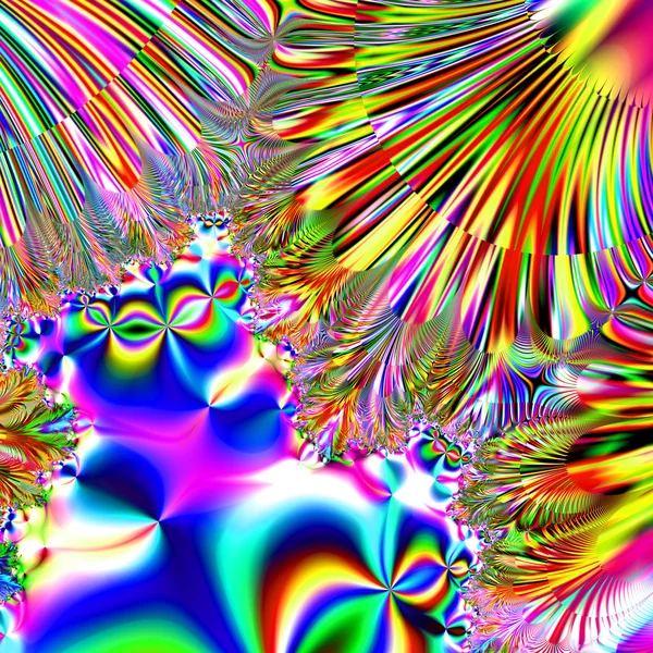 Hermosas baldosas de vidrio fractal colorido en el estilo de la computadora — Foto de Stock