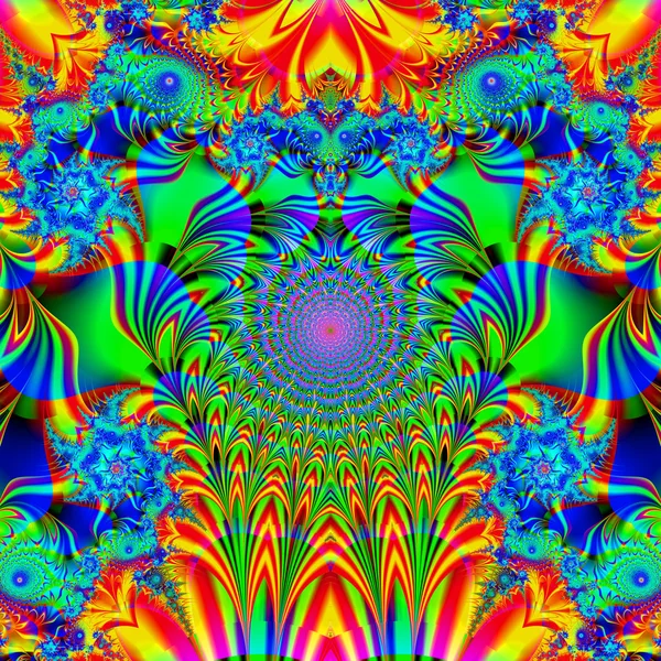 Magnifique fractale colorée, fantastique modèle de fleur style ounom — Photo