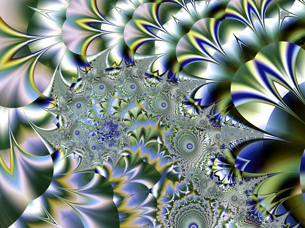 Hermoso fractal colorido, fantástico patrón de flores estilo orname — Foto de Stock