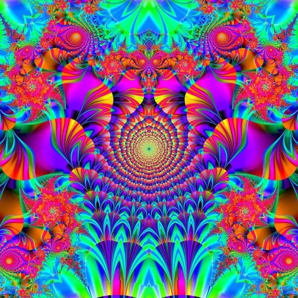 Linda fractal colorido, fantástico padrão de flor estilo orname Imagem De Stock
