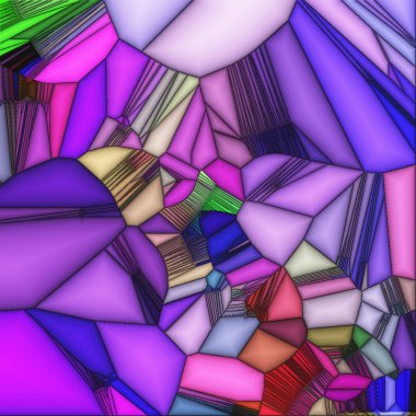 Stained glass mosaic, geometric abstract art ornament.      A-03