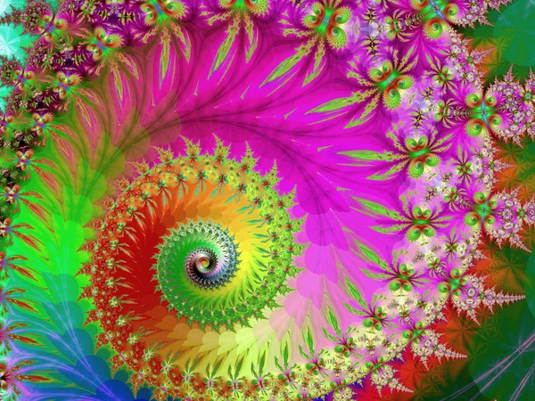 Característica decorativa fractal colorido, esplendor mágico, maravilloso h — Foto de Stock