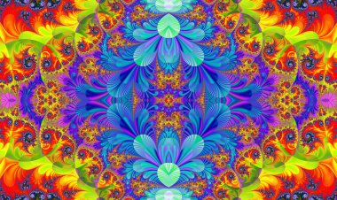 renkli fraktal dekoratif özelliği, sihirli ihtişamı, harika h