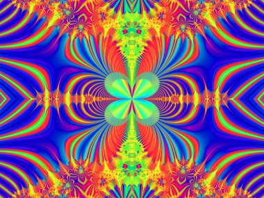 renkli fraktal dekoratif özelliği, sihirli ihtişamı, harika h