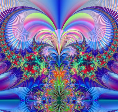 renkli fraktal dekoratif özelliği, sihirli ihtişamı, harika h
