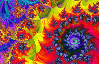 renkli fraktal dekoratif özelliği, sihirli ihtişamı, harika h