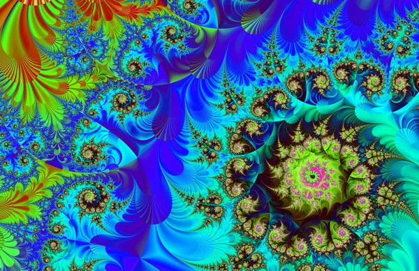 Característica decorativa fractal colorido, esplendor mágico, maravilloso h — Foto de Stock