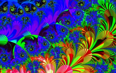 renkli fraktal dekoratif özelliği, sihirli ihtişamı, harika h