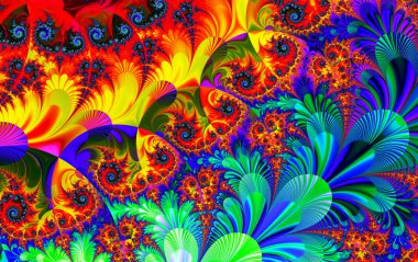 renkli fraktal dekoratif özelliği, sihirli ihtişamı, harika h