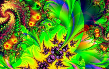 renkli fraktal dekoratif özelliği, sihirli ihtişamı, harika h