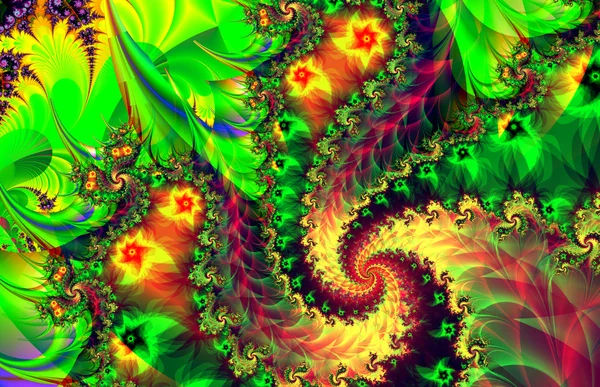 Característica decorativa fractal colorido, esplendor mágico, h maravilhoso Imagens Royalty-Free