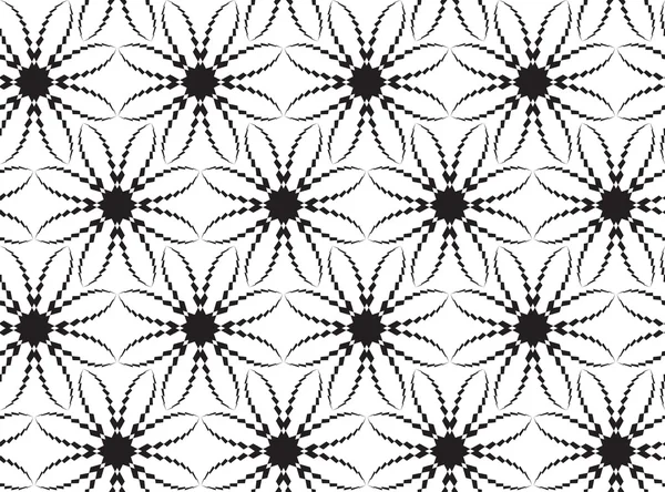 Vector abstracto patrón blanco y negro sin costuras con figuras florales — Vector de stock