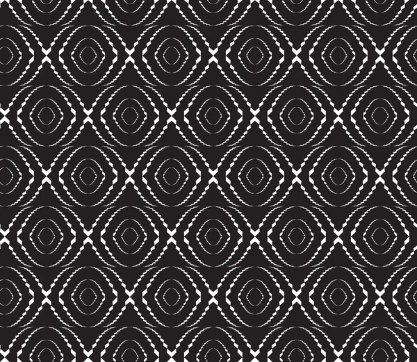 Abstract vector seamless black and white pattern with ovals — Stock Vector