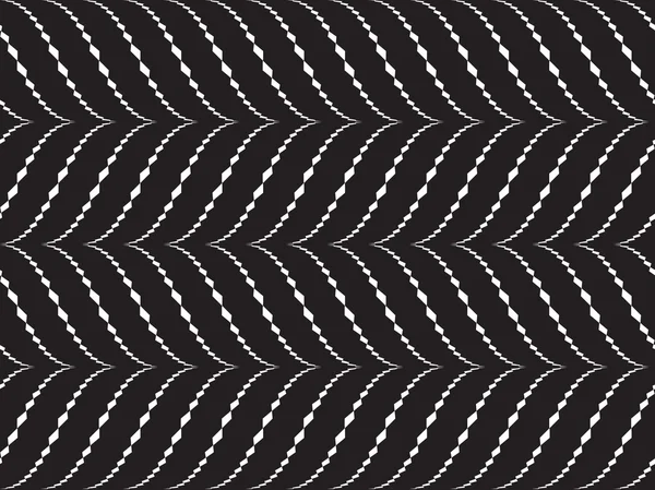 Abstract vector seamless pattern with white waves on black background — Stock Vector