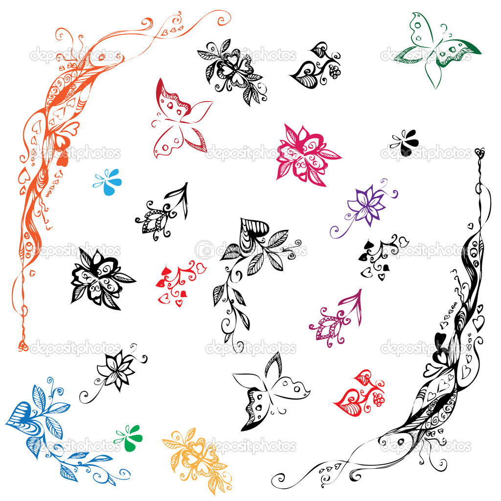 Vector Floral Patterns Of Different Styles And Colors 39975929 Larastock