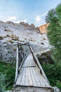 Soganli Vadisi Soluk Kesen Resimli Tahta Köprü Manzarası Yazın Mavi Gök Gününde