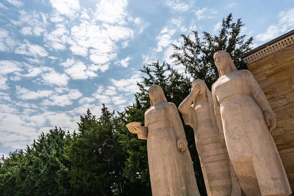 Ankara Anitkabir Denkmal Atatürk Mausoleum Atemberaubender Malerischer Blick Auf Statuen — Stockfoto