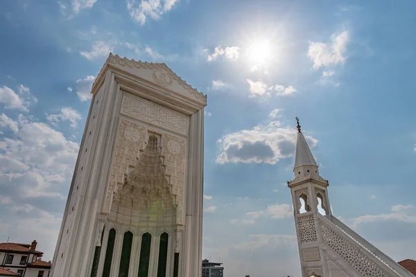 Ankara Haci Bayram Turbesi Mausoleum Breathtaking Picturesque View Mihrab Blue — Stock Photo, Image