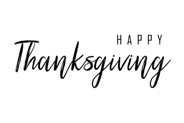 Happy Thanksgiving Black Text White Background Typography Poster Celebration Text — Stock Photo, Image