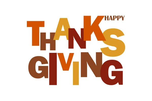 Happy Thanksgiving Colorfull Text White Background Typography Poster Celebration Text — Stock Photo, Image