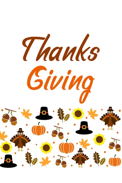 Autumnal Happy Thanksgiving Day Typographic Poster Design White Background Thanksgiving — Stock Photo, Image