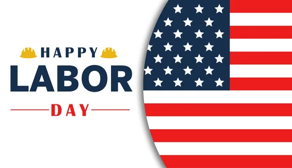 Labor Day greeting card with USA national flag background and text Happy Labor Day.