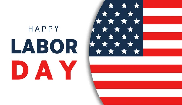 Labor Day greeting card with USA national flag background and text Happy Labor Day.