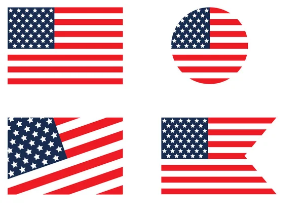 Flag Usa Icon Badge United States Circle Button American National — Archivo Imágenes Vectoriales