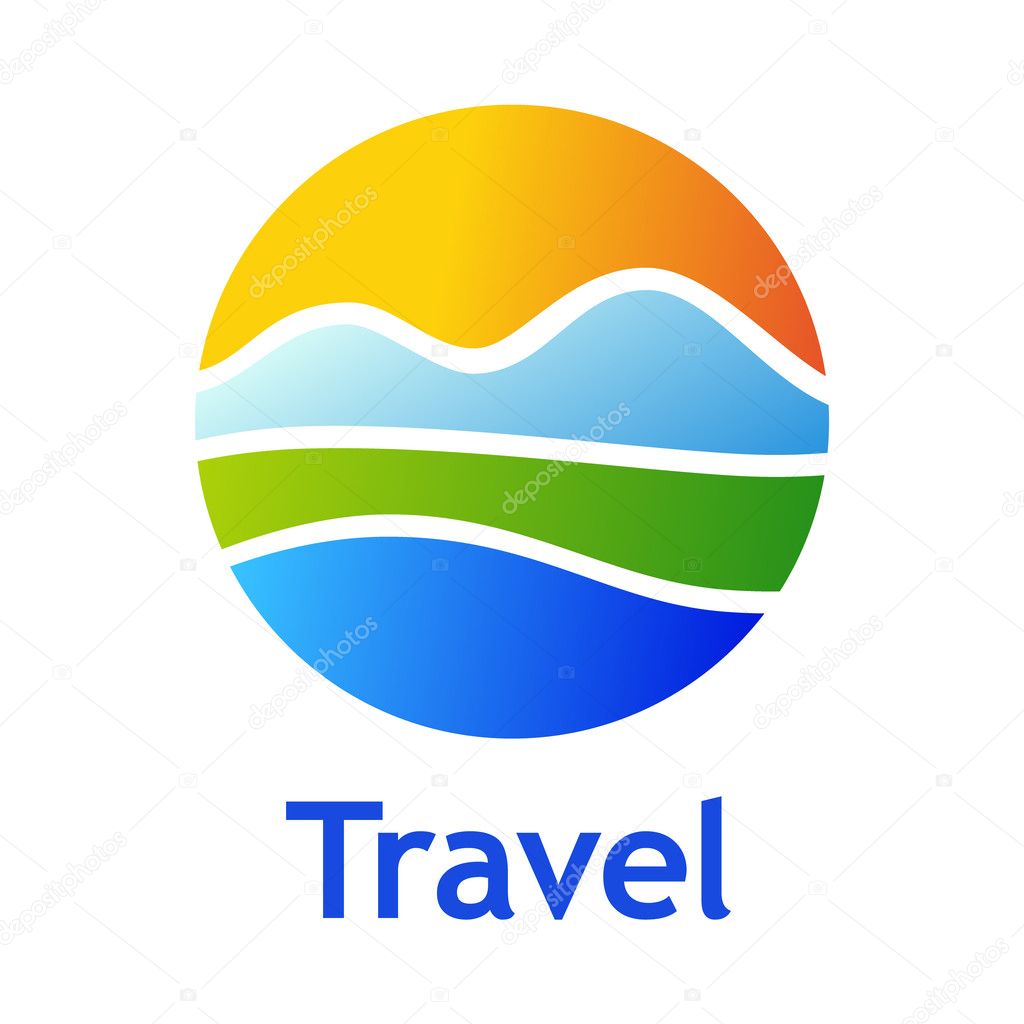 Logo for tourist industry: hotel, travel agency, outdoor company.