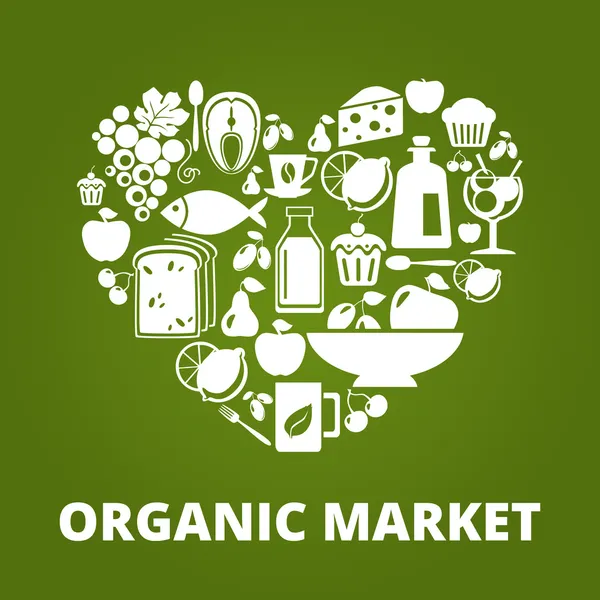 Mercado OrganicaMercado — Vector de stock