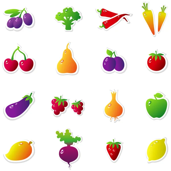 Volume Fruits Vegetables — Stock Vector